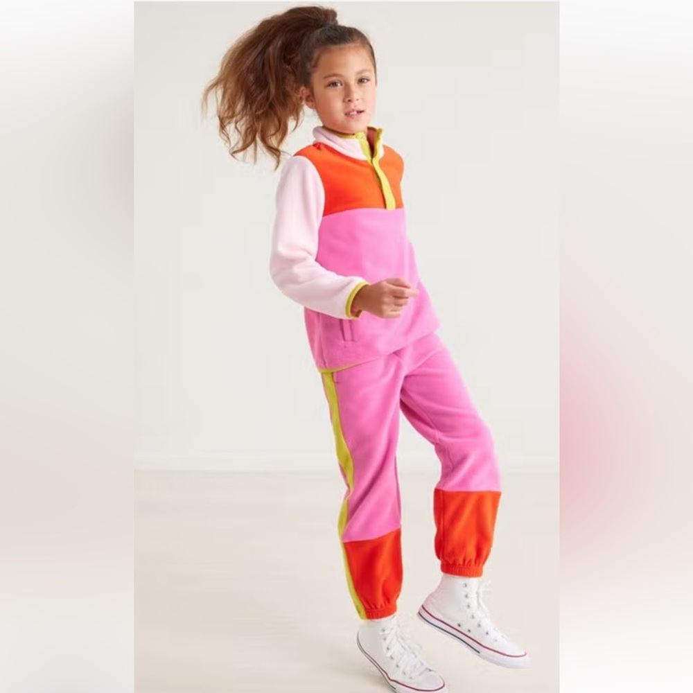 Hanna Andersson Recycled Polarfleece Colorblocked Sweat Shirt